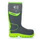 Buckbootz Safety Wellington, Black & Hi-Vis Green